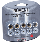Novent Silver Universal Locking Refrigerant Caps, 5/16", 10 pk
